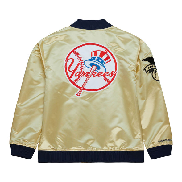 Mitchell & Ness New York Yankees Lightweight Gold Satin Jacket