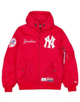 New Era X Alpha Industries New York Yankees L-2B Hooded Bomber Jacket Red