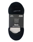OddSox Basix 3 Pack No Show Black Socks