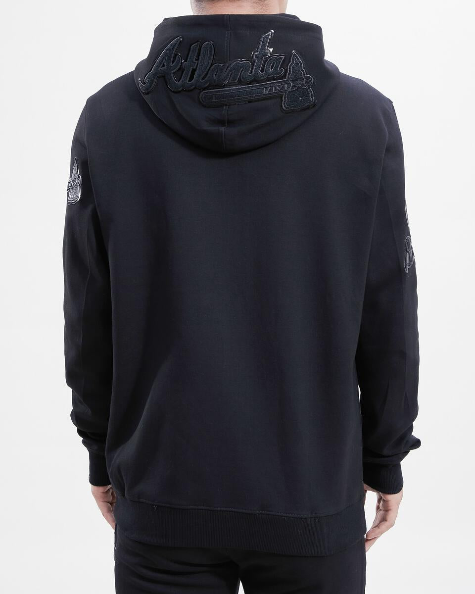 Pro Standard Atlanta Braves Triple Black Zipper Hoody