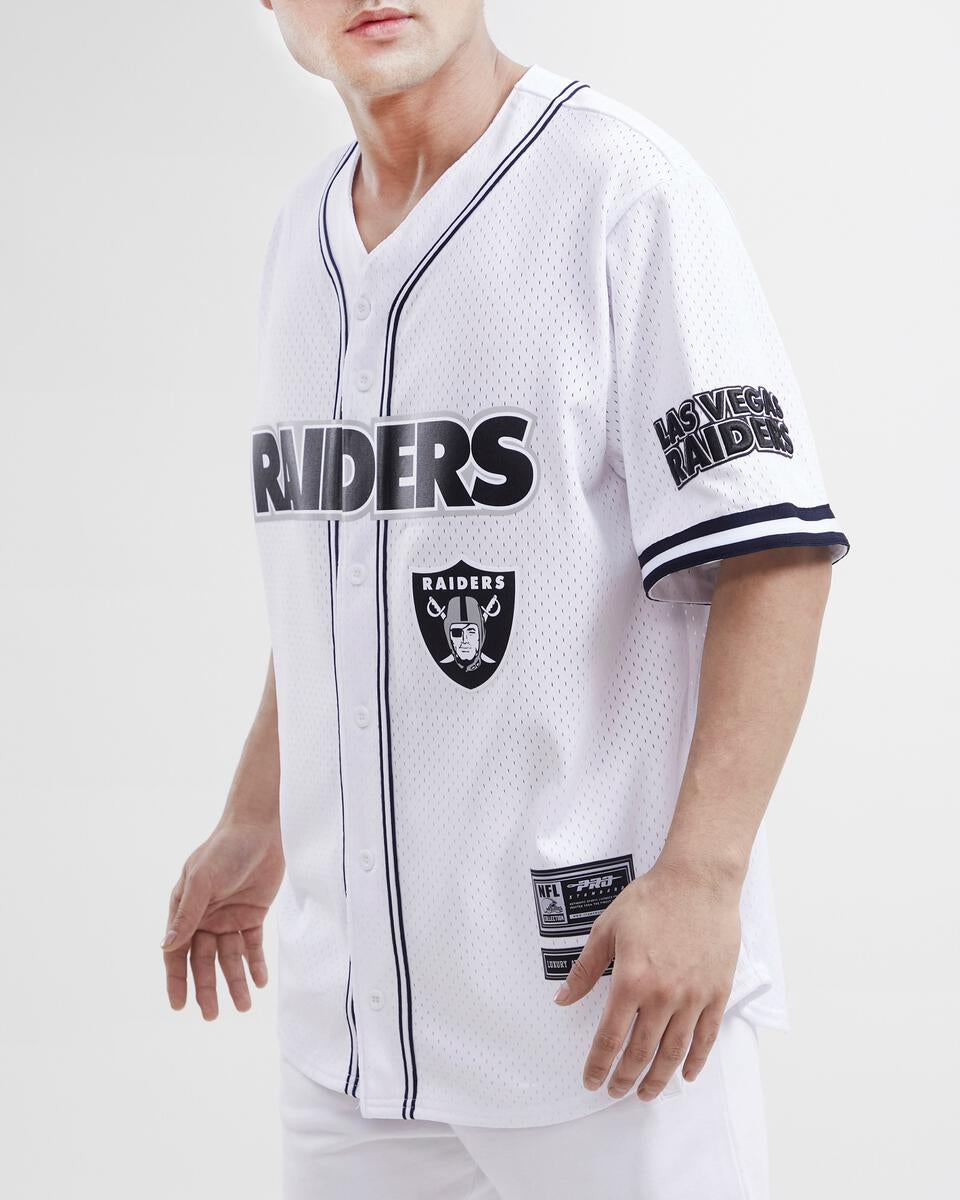 Pro Standard Las Vegas Raiders Logo Mesh Button Up Shirt-White M