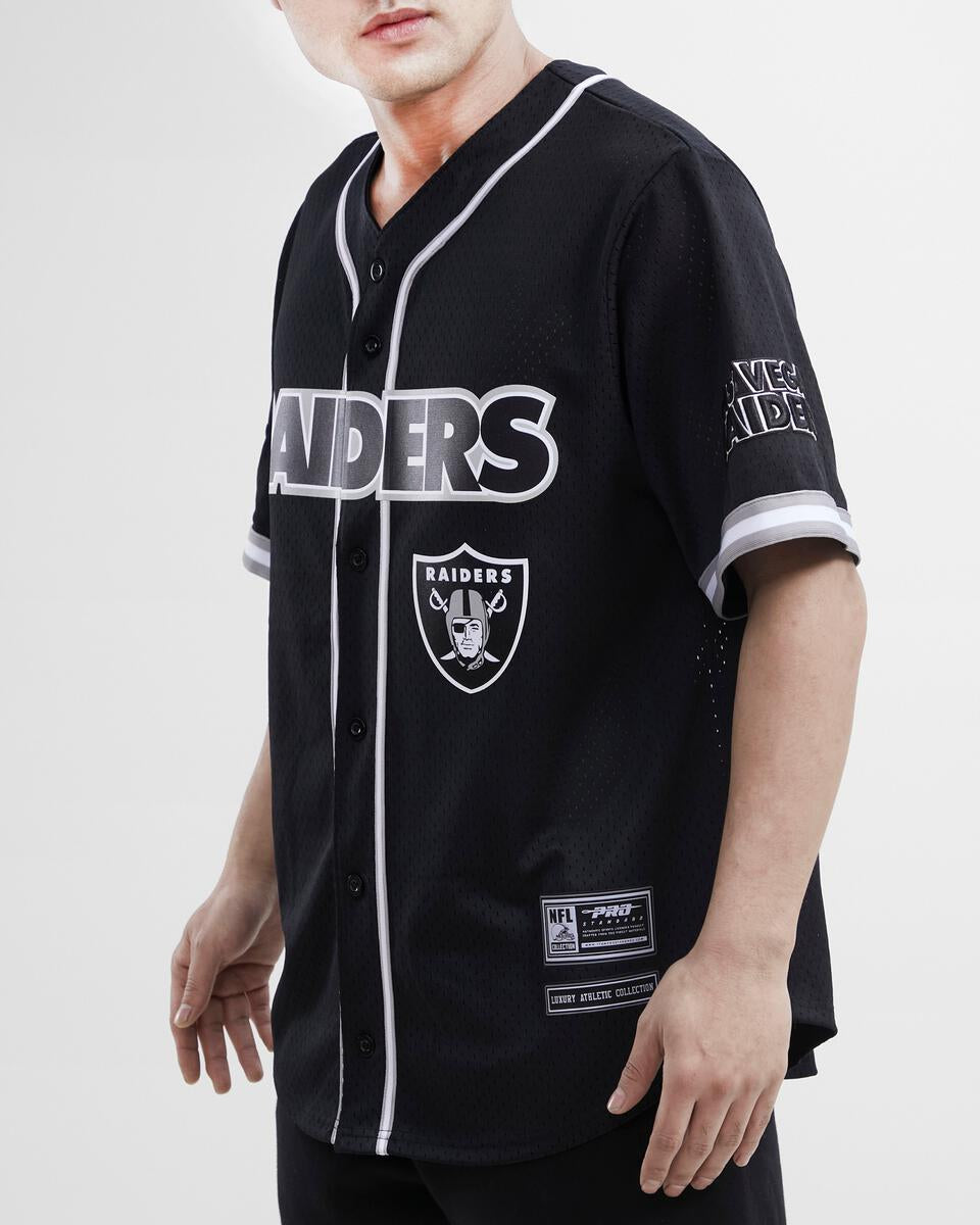 Pro Standard Las Vegas Raiders Mesh Button Up Shirt (Black) 3XL