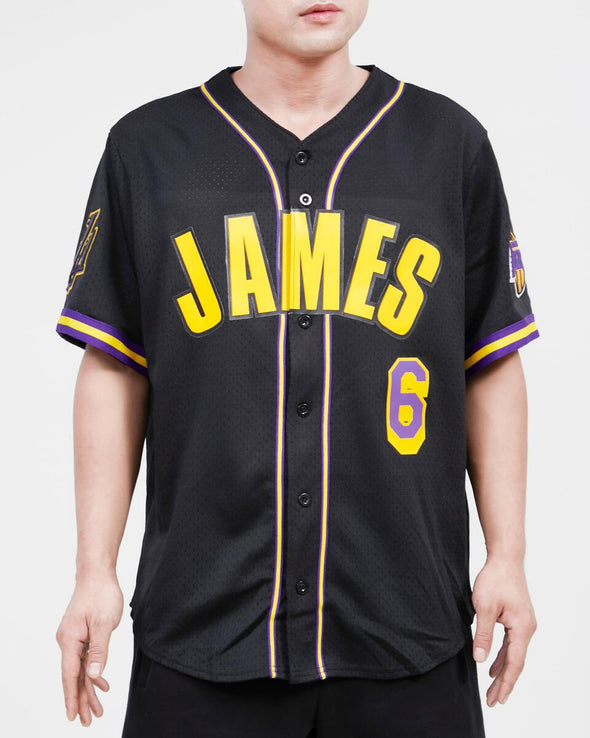 Pro Standard Los Angeles Lakers Lebron James #6 Mesh Button Up Jersey