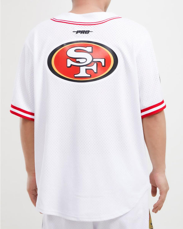 Pro Standard San Francisco 49ers Logo Mesh White Button Up Jersey
