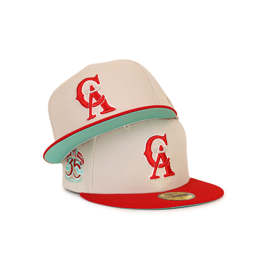 New Era 9FIFTY California Angels Two Tone Snapback Hat Navy - Scarlet Red