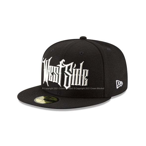 West Side Graffiti Font Black on White 59Fifty Fitted