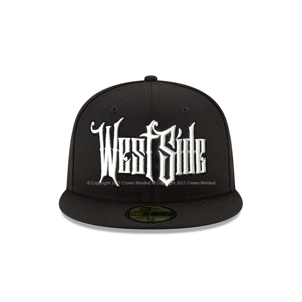 West Side Graffiti Font Black on White 59Fifty Fitted