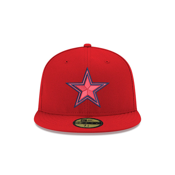 Dallas Cowboys Scarlet Red Navy Star Outline 59Fifty Fitted