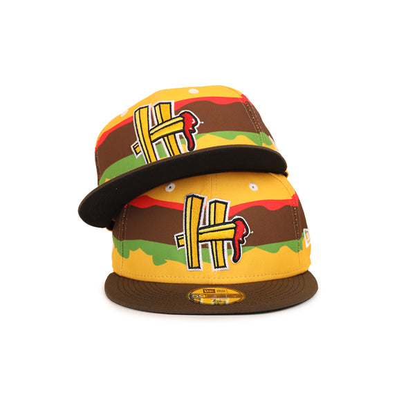 Hartford Yard Goats Steamed Cheeseburgers Theme Night Milb 59Fifty Fitted Hat