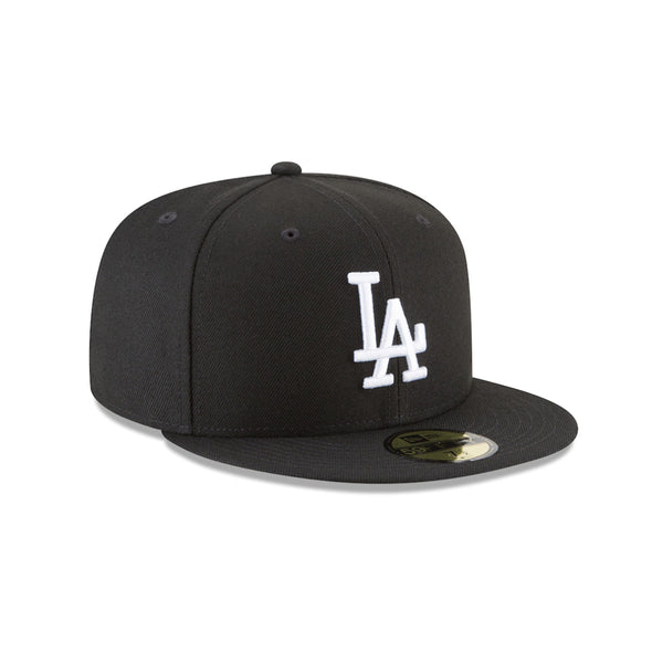 Los Angeles Dodgers MLB Basic Black on White 59Fifty Fitted Hat