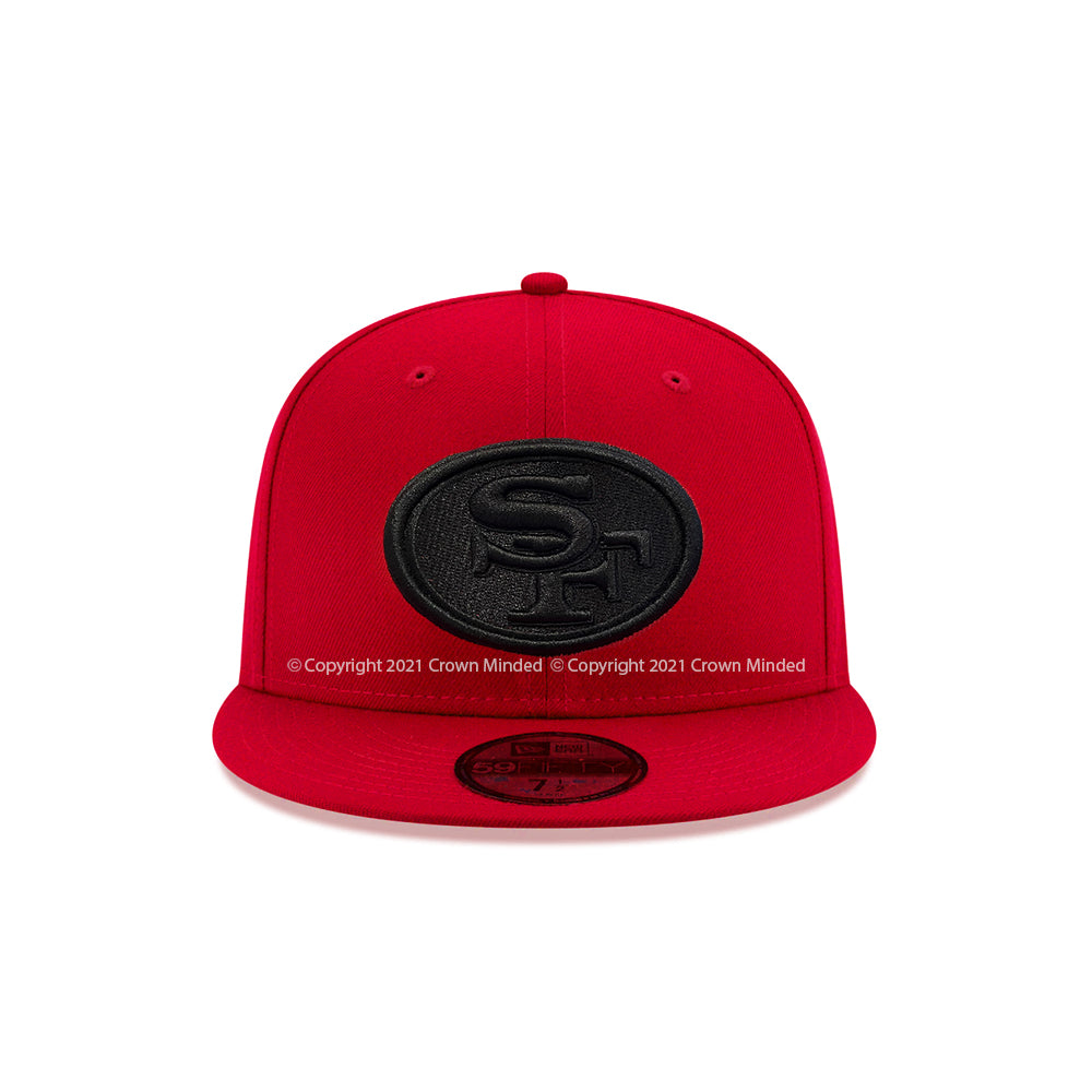 San Francisco 49ers Scarlet Red on Black 59Fifty Fitted