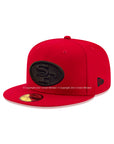 San Francisco 49ers Scarlet Red on Black 59Fifty Fitted