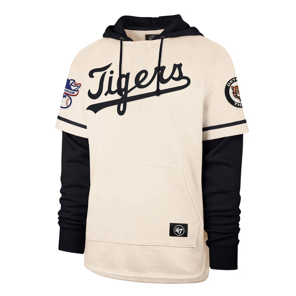 Detroit Tigers Cooperstown Cream Trifecta '47 Brand Shortstop Pullover Hood