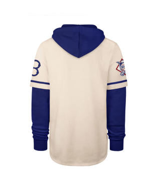 Brooklyn Dodgers Cooperstown Cream Trifecta '47 Brand Shortstop Pullover Hood