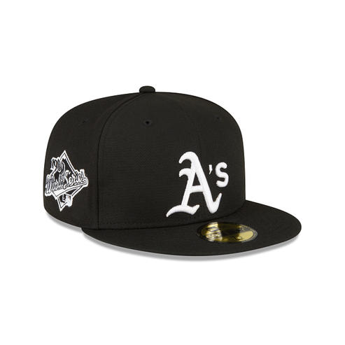 Oakland Athletics Black White 1989 WS Side Patch 59Fifty Fitted