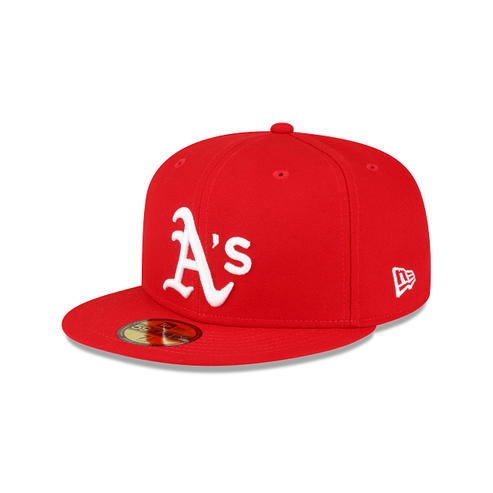 Oakland Athletics Scarlet Red White 1989 WS Side Patch 59Fifty Fitted