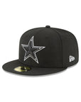 Dallas Cowboys Black On White 59Fifty Fitted