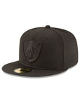 New Era Las Vegas Raiders Black on Black 59Fifty Fitted Hat