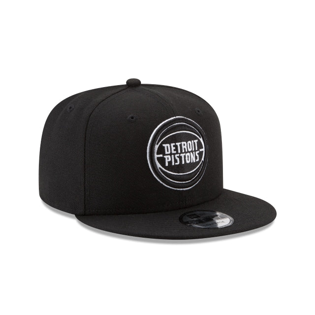 Detroit Pistons Black on White NBA 9Fifty Snapback