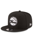 Philadelphia 76ers Black on White NBA 9Fifty Snapback