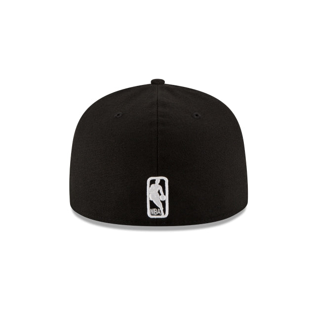 Chicago Bulls NBA Black on White 59Fifty Fitted Hat