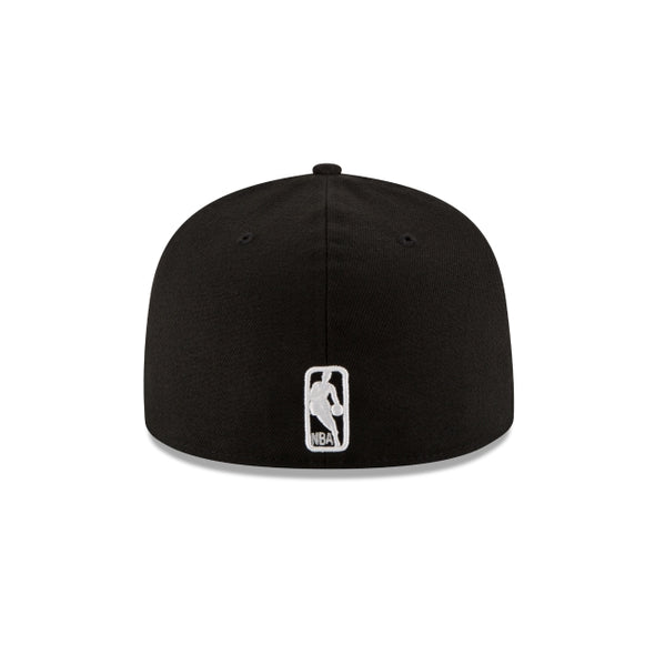 Chicago Bulls NBA Black on White 59Fifty Fitted Hat