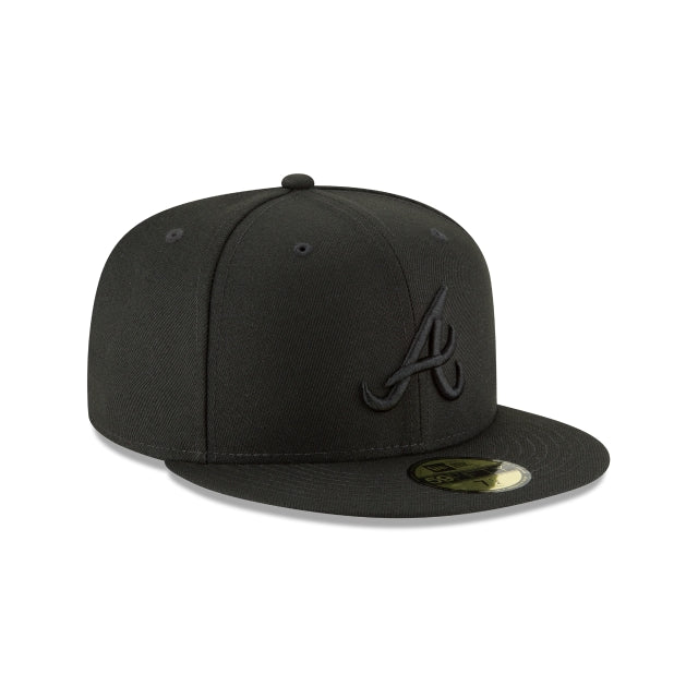 Atlanta Braves MLB Basic Black on Black 59Fifty Fitted
