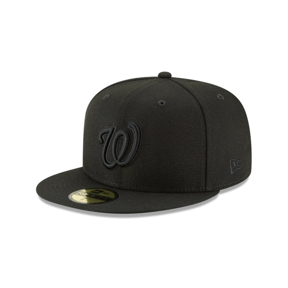 Washington Nationals MLB Basic Black on Black 59Fifty Fitted Hat