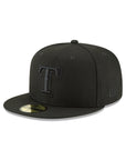 Texas Rangers MLB Basic Black on Black 59Fifty Fitted Hat