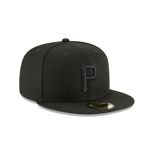 Pittsburgh Pirates MLB Basic Black on Black 59Fifty Fitted Hat