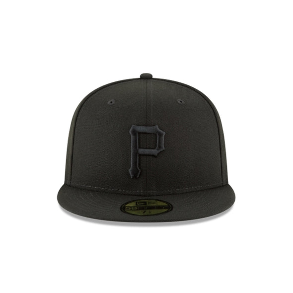 Pittsburgh Pirates MLB Basic Black on Black 59Fifty Fitted Hat