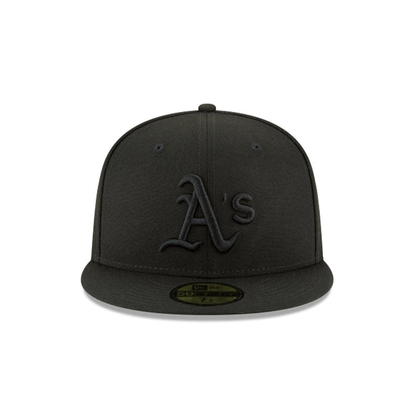 Oakland Athletics MLB Basic Black on Black 59Fifty Fitted Hat