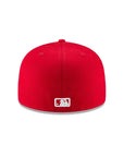 New York Yankees MLB Scarlet Red on White 59Fifty Fitted Hat