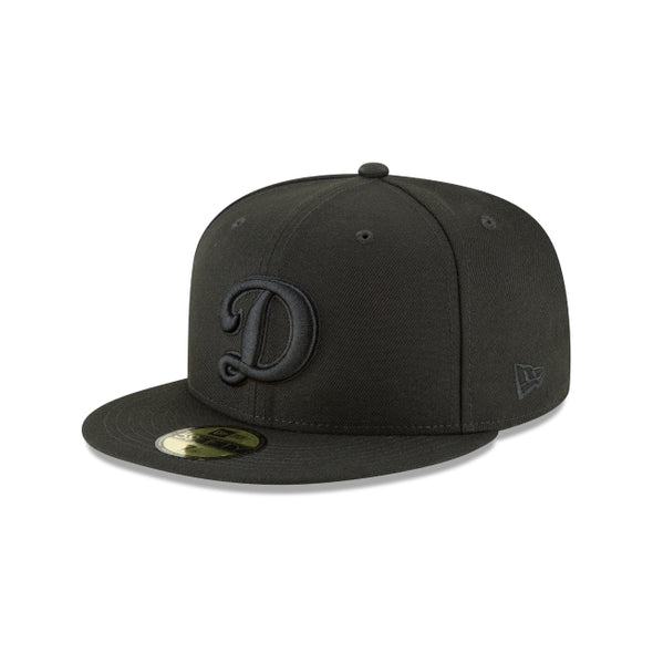 Los Angeles Dodgers D MLB Basic Black on Black 59Fifty Fitted Hat
