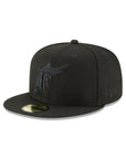 Florida Marlins Cooperstown Black on Black 1993 MLB 59Fifty Fitted Cap