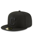Cleveland Indians 'C' Black on Black 59Fifty Fitted