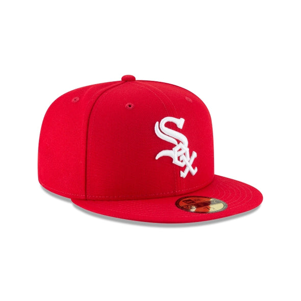 Chicago White Sox Mlb Basic Scarlet Red on White 59Fifty Fitted