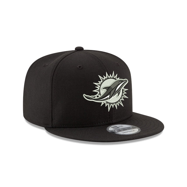 Miami Dolphins Black on White NFL 9Fifty Snapback