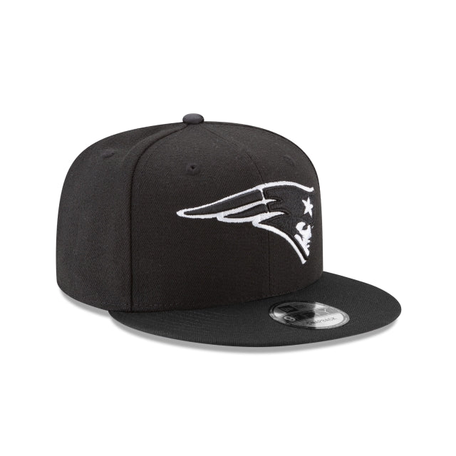 New England Patriots Black on White NFL 9Fifty Snapback
