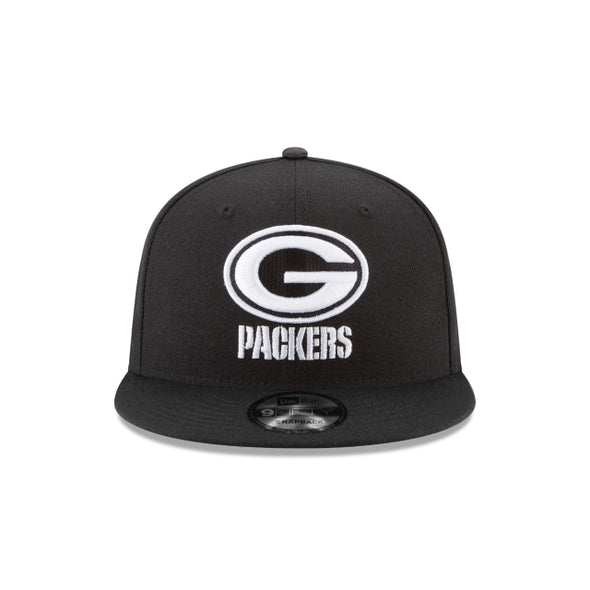 Green Bay Packers Black On White NFL 9Fifty Snapback