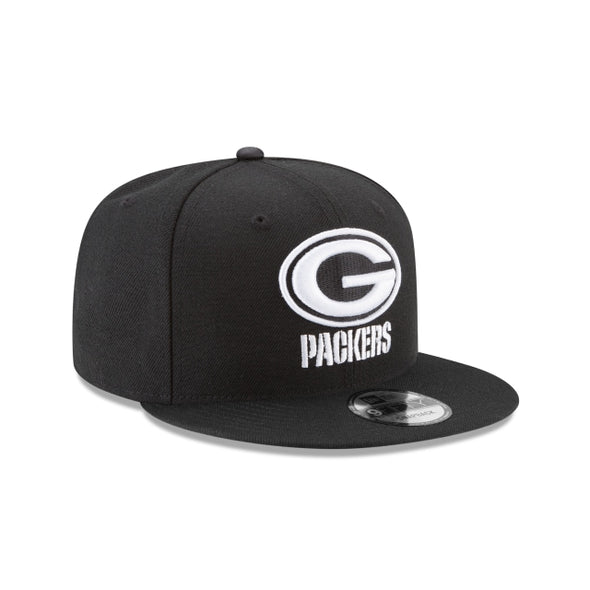Green Bay Packers Black On White NFL 9Fifty Snapback