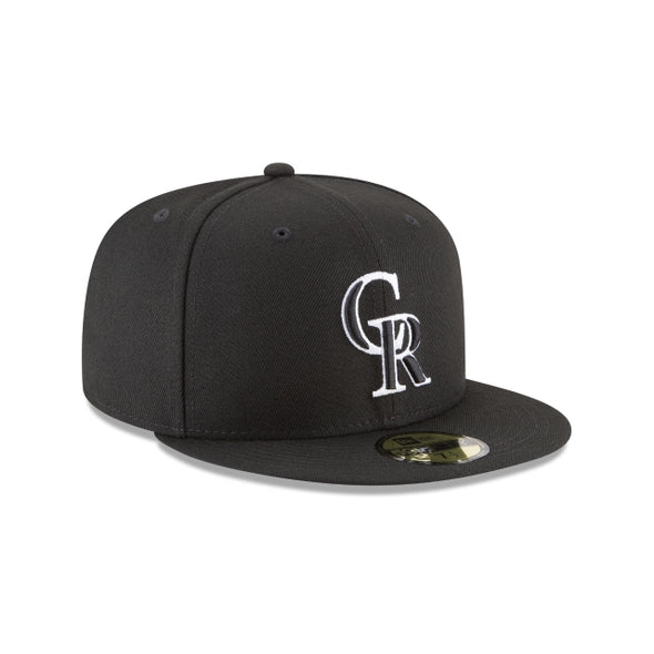 Colorado Rockies Black On White MLB 59Fifty Fitted