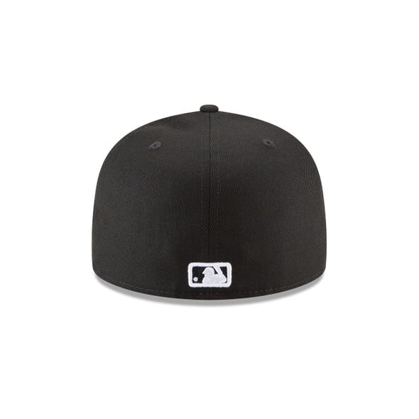 Atlanta Braves MLB Basic Black on White 59Fifty Fitted Hat