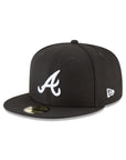 Atlanta Braves MLB Basic Black on White 59Fifty Fitted Hat