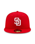San Diego Padres Scarlet Red on White 59Fifty Fitted Cap