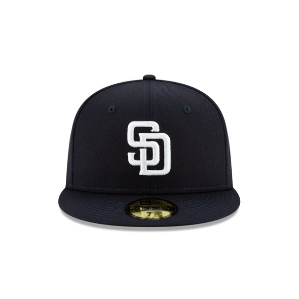 San Diego Padres MLB Navy on White 59Fifty Fitted Hat