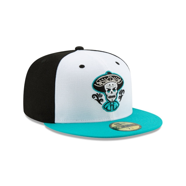Mariachis De Nuevo Mexico Tiffany Blue White &amp; Black Milb 59Fifty Fitted Hat