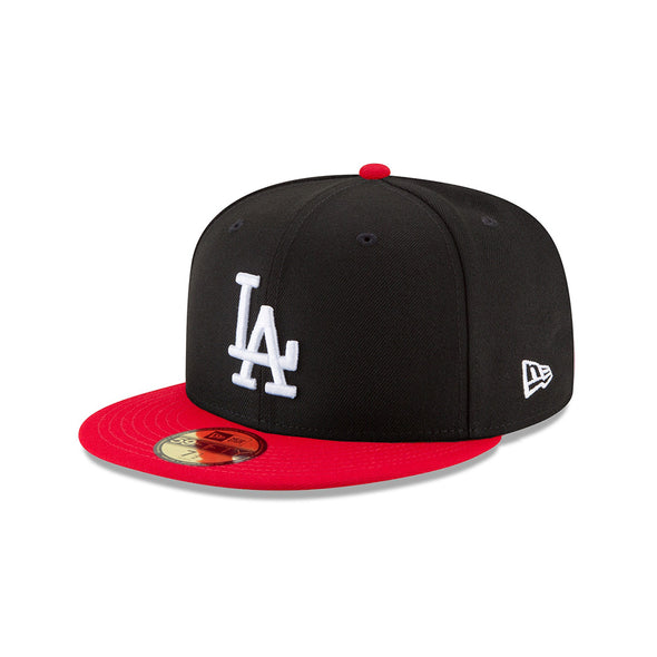 Los Angeles Dodgers Black on Red 2 Tone 59Fifty Fitted