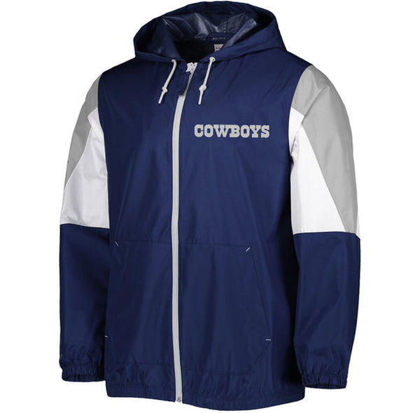 Dallas Cowboys NFL Throw It Back Full Zip Windbreaker Hood