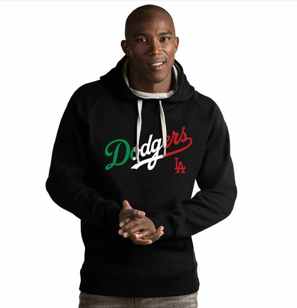 Los Angeles Dodgers X Mexico Antigua Black Victory Pullover Hoodie
